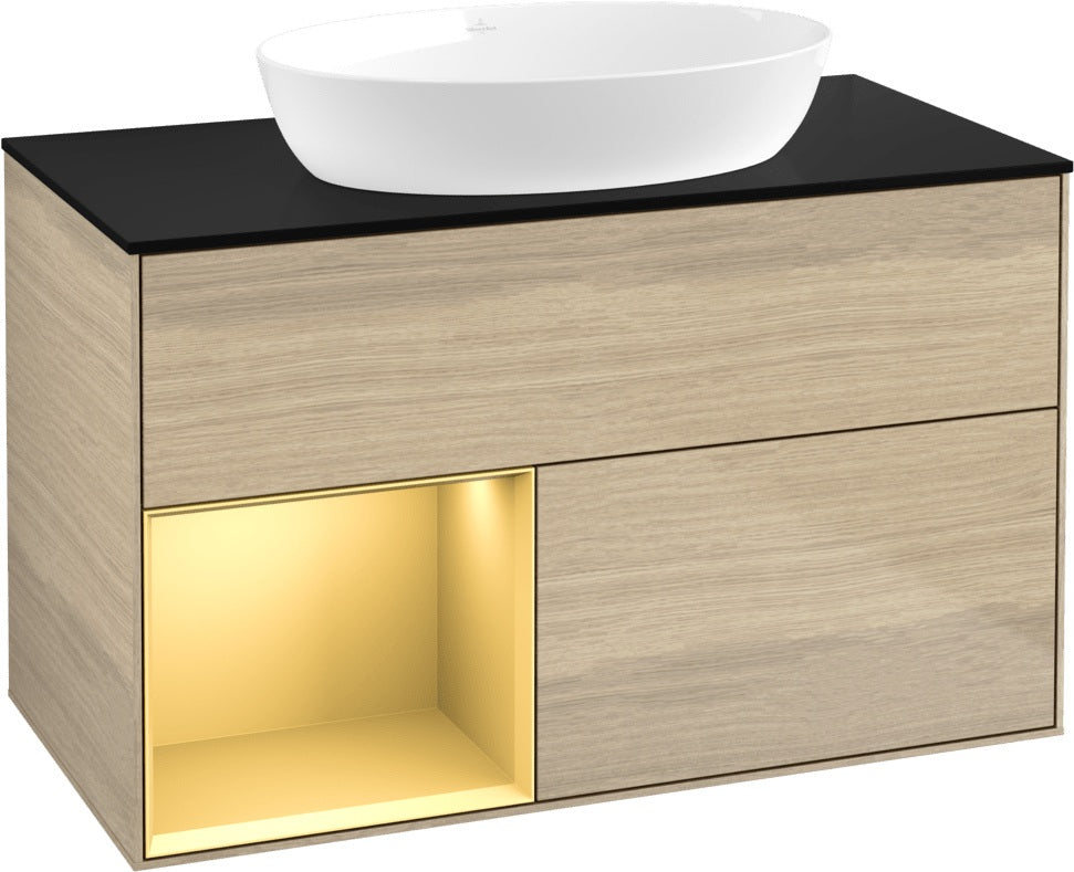 Villeroy & Boch Finion Waschtischunterschrank 1000 mm Glossy White Lacquer mit Beleuchtung