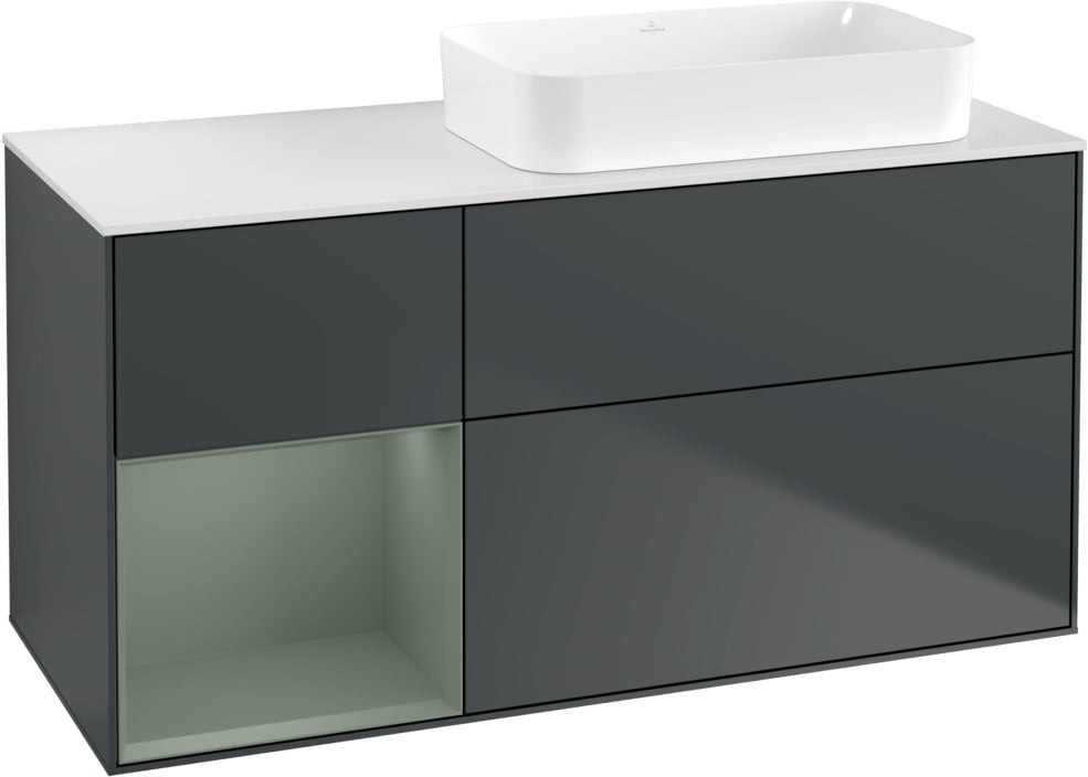 Villeroy & Boch Finion Waschtischunterschrank 1200 mm Glossy White mit Beleuchtung