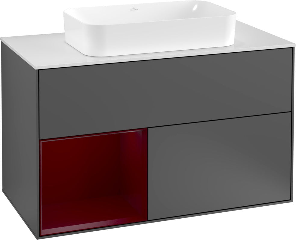 Villeroy & Boch Waschtischunterschrank Finion G241GF Glossy White Lacquer 1000 mm mit Beleuchtung