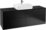 Villeroy & Boch Finion Waschtischunterschrank 1600 mm Anthrazit Matt mit Beleuchtung