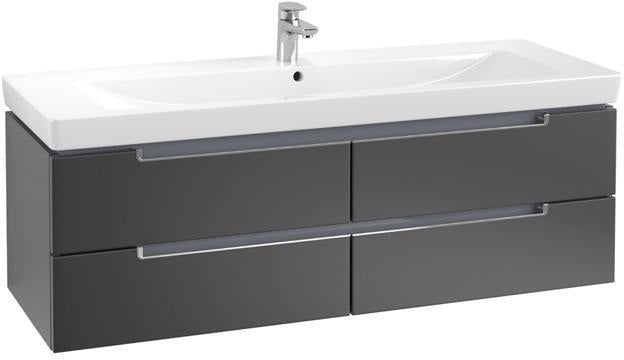 Villeroy & Boch SUBWAY 2.0 Waschtischunterschrank 1287 mm Glossy White mit 4 Auszügen