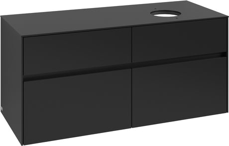 Villeroy & Boch Waschbeckenunterschrank Collaro C043 B0 1200 mm Volcano Black mit Beleuchtung und SoftClosing