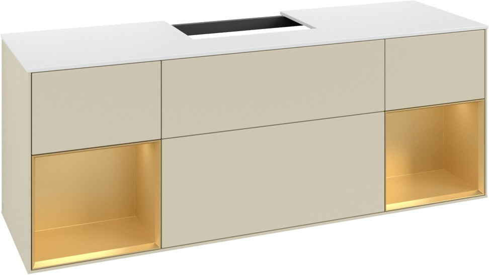 Villeroy & Boch Finion Waschtischunterschrank 1600 mm Glossy White Lacquer mit LED-Beleuchtung