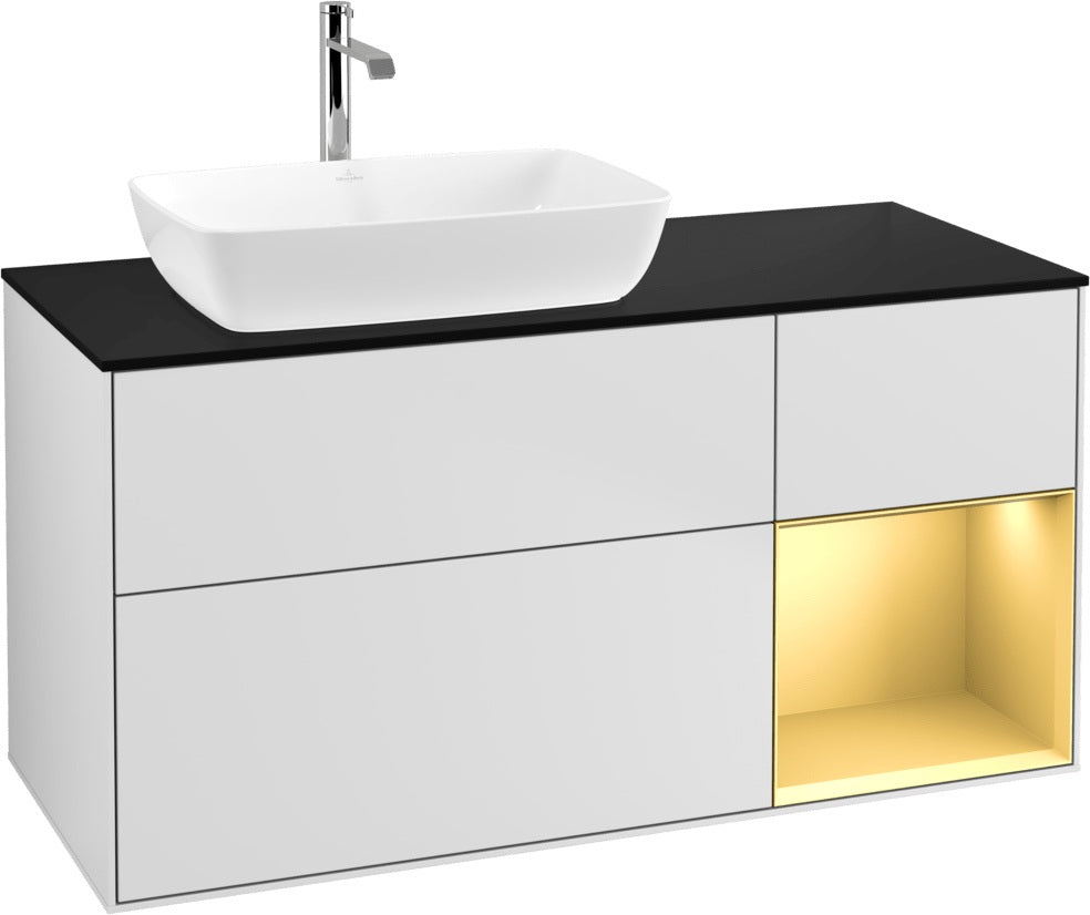 Villeroy & Boch Finion Waschtischunterschrank 1200 mm Glossy White mit Beleuchtung und SoftClosing