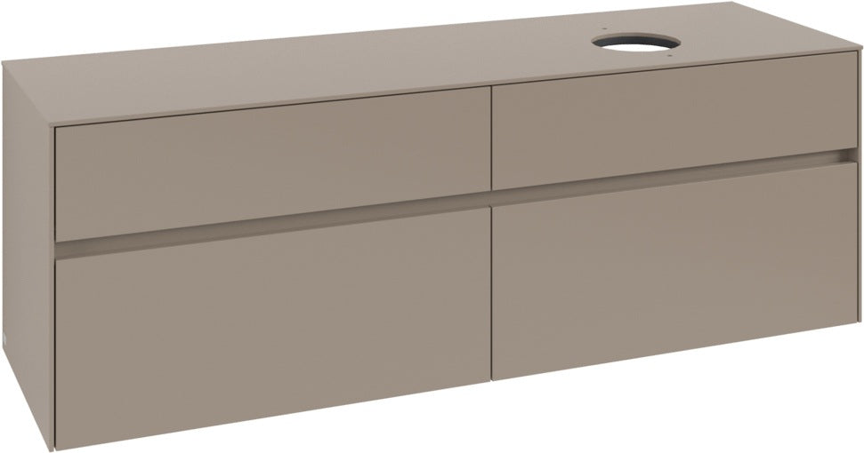 Villeroy & Boch Collaro Waschtischunterschrank 1600 mm Taupe mit 4 Auszügen und SoftClosing