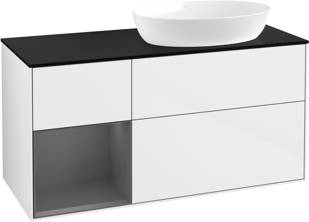 Villeroy & Boch Waschtischunterschrank Finion FA42G 1200 mm Glossy White Lacquer mit Beleuchtung