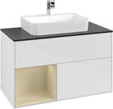 Villeroy & Boch Finion Waschtischunterschrank 1000 mm Glossy White Lacquer mit LED-Beleuchtung