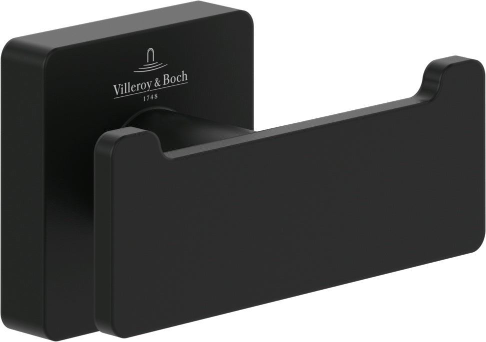 Villeroy & Boch Elements - Striking Doppel-Handtuchhaken, eckig, Chrom, 80 x 44 x 45 mm