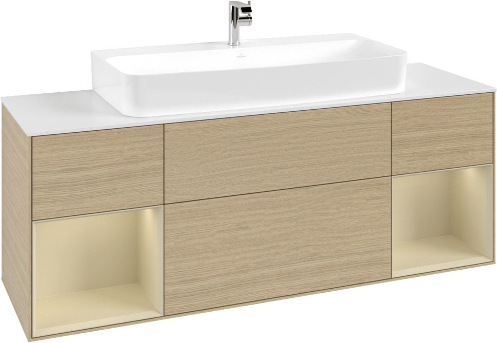 Villeroy & Boch Finion Waschtischunterschrank 1600 mm Glossy White Lacquer mit Beleuchtung