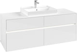 Villeroy & Boch Waschtischunterschrank Collaro C084 B0 1400 mm Glossy White mit LED-Beleuchtung