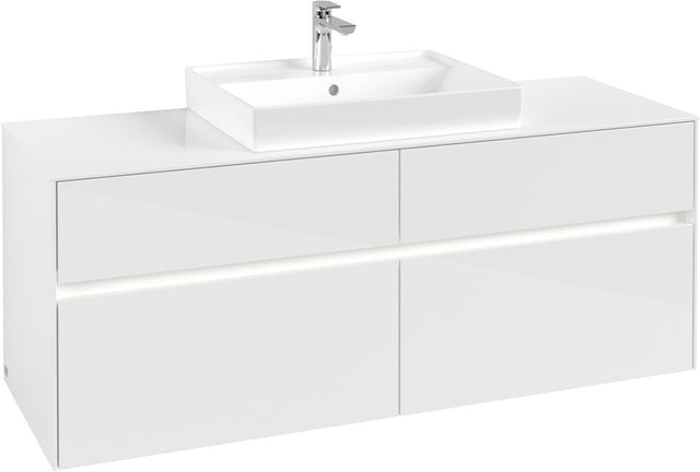 Villeroy & Boch Waschtischunterschrank Collaro C084 B0 1400 mm Glossy White mit LED-Beleuchtung