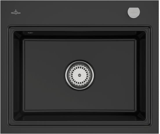 Villeroy & Boch Subway Style 60 S Flat Einbauspüle 600 x 510 mm Ebony CeramicPlus