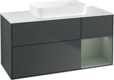 Villeroy & Boch Finion Waschtischunterschrank G711G Black Matt Lacquer 1200 mm mit Beleuchtung