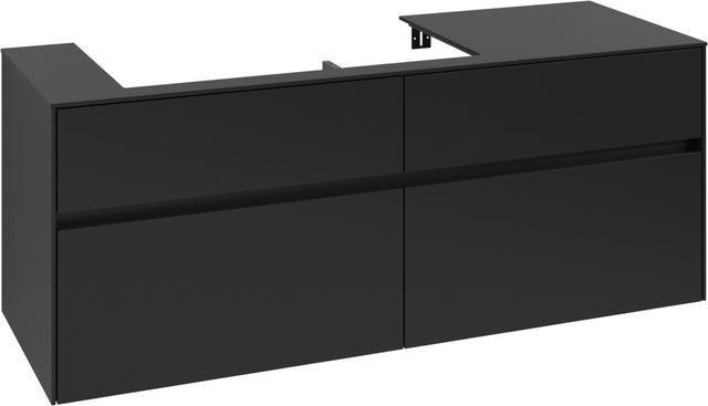 Villeroy & Boch Waschtischunterschrank Collaro C089 B0 1400 mm Volcano Black mit Beleuchtung