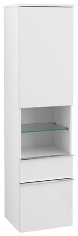 Villeroy & Boch Venticello Hochschrank 404 mm Glossy White mit Tür rechts und 2 Auszügen
