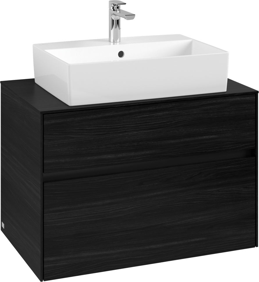 Villeroy & Boch Waschbeckenunterschrank Collaro C124 B0 800x548x500mm Black Oak mit Beleuchtung