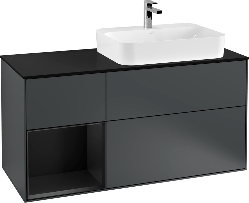 Villeroy & Boch Finion Waschbeckenunterschrank 1200 mm Glossy White Lacquer mit Beleuchtung