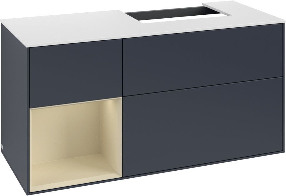 Villeroy & Boch Waschtischunterschrank Finion G141G 1200 mm Glossy White mit LED-Beleuchtung