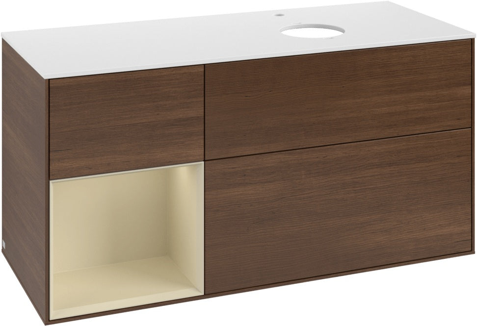 Villeroy & Boch Finion Waschbeckenunterschrank 1200 mm Glossy White Lacquer mit Beleuchtung