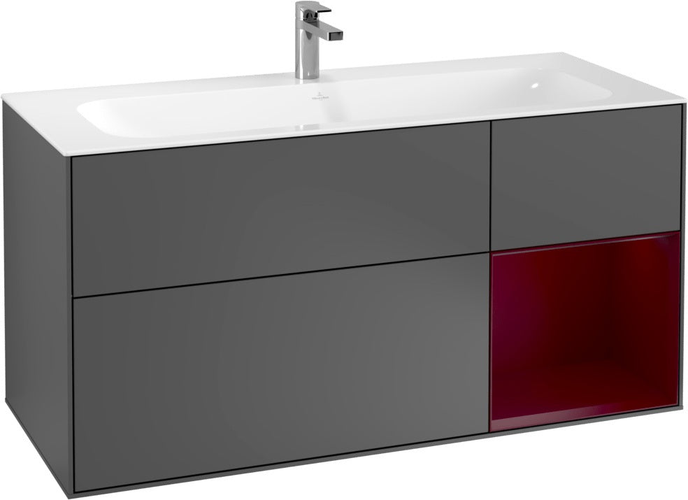 Villeroy & Boch Finion Waschbeckenunterschrank Glossy White Lacquer 1196 mm mit LED-Beleuchtung
