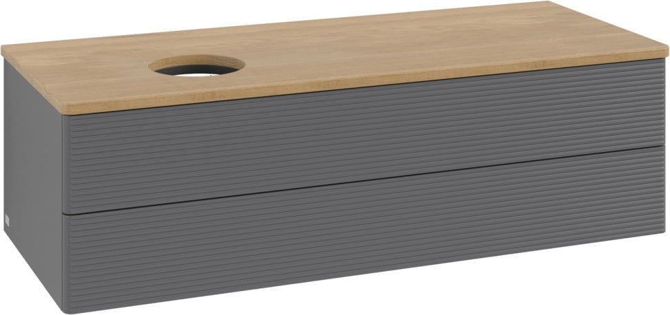 Villeroy & Boch Antao Waschtischunterschrank 1200 mm Anthrazit Matt mit 2 Auszügen