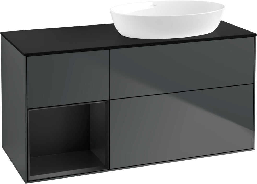 Villeroy & Boch Waschtischunterschrank Finion FA42G 1200 mm Glossy White Lacquer mit Beleuchtung