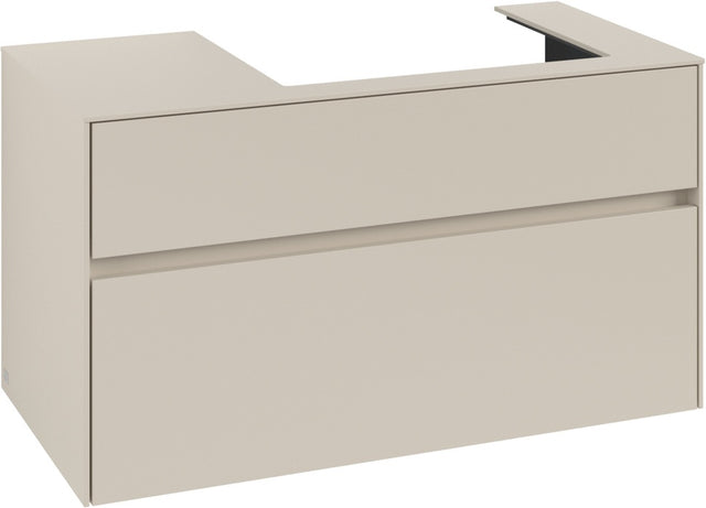 Villeroy & Boch Collaro Waschbeckenunterschrank 1000 mm Cashmere Grey mit LED-Beleuchtung und SoftClosing