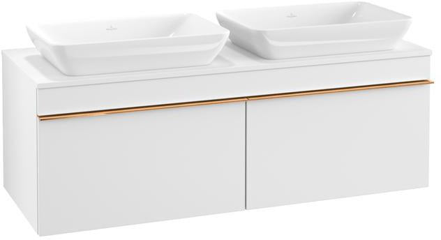 Villeroy & Boch Venticello Waschtischunterschrank 1257 mm Glossy White für 2 Waschbecken