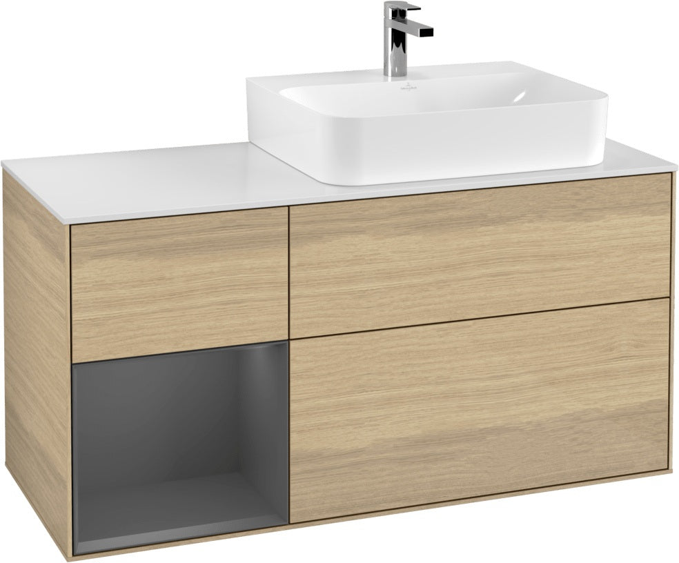Villeroy & Boch Waschtischunterschrank Finion G141G 1200 mm Glossy White mit LED-Beleuchtung