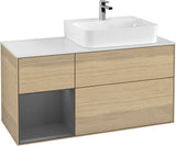 Villeroy & Boch Waschtischunterschrank Finion G141G 1200 mm Glossy White mit LED-Beleuchtung