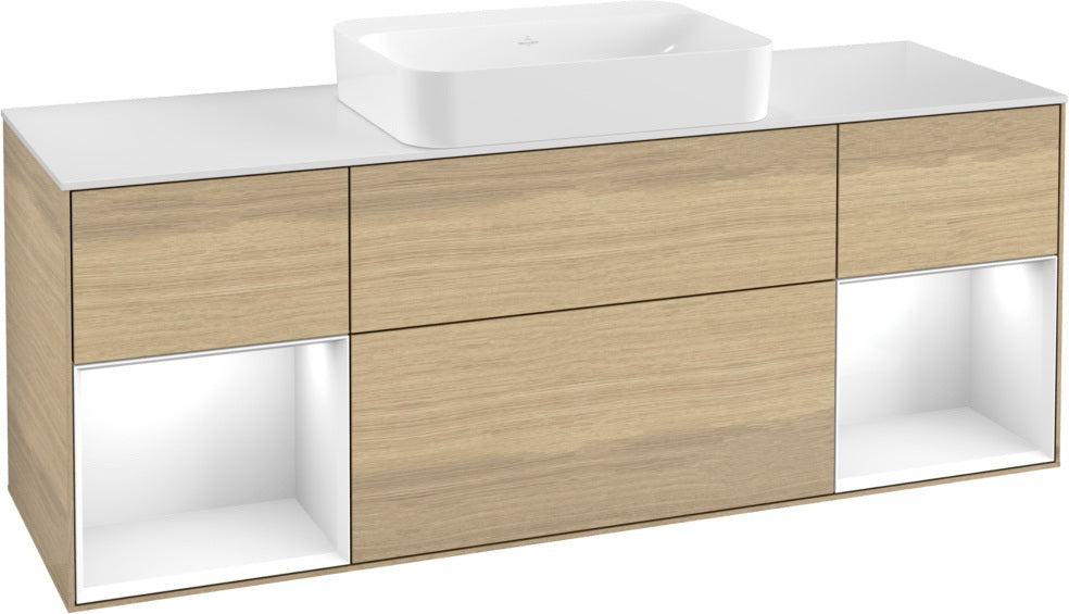 Villeroy & Boch Finion Waschtischunterschrank 1600 mm Glossy White Lacquer mit Beleuchtung