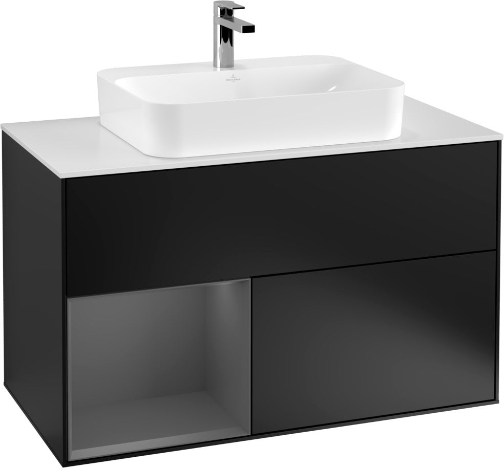 Villeroy & Boch Finion Waschtischunterschrank 1000 mm White Matt Lacquer mit LED-Beleuchtung