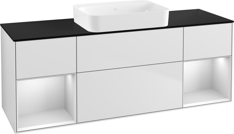 Villeroy & Boch Finion Waschbeckenunterschrank 1600 mm Glossy White Lacquer mit Beleuchtung