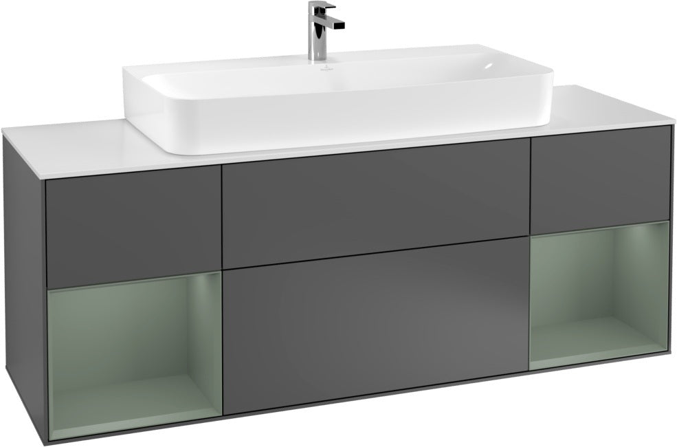 Villeroy & Boch Finion Waschtischunterschrank 1600 mm Glossy White Lacquer mit Beleuchtung