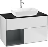 Villeroy & Boch Finion Waschbeckenunterschrank Glossy White mit Beleuchtung, 1000 mm