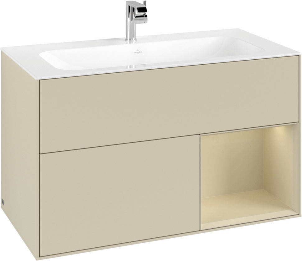 Villeroy & Boch Finion Waschtischunterschrank 996 mm White Matt Lacquer mit Beleuchtung
