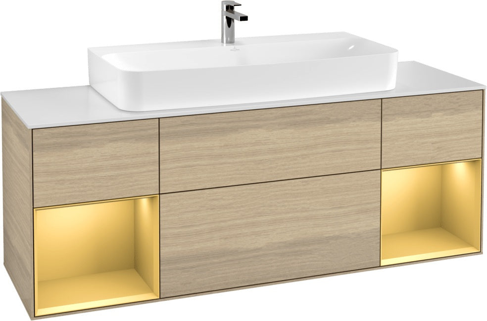Villeroy & Boch Finion Waschtischunterschrank 1600 mm Glossy White Lacquer mit Beleuchtung