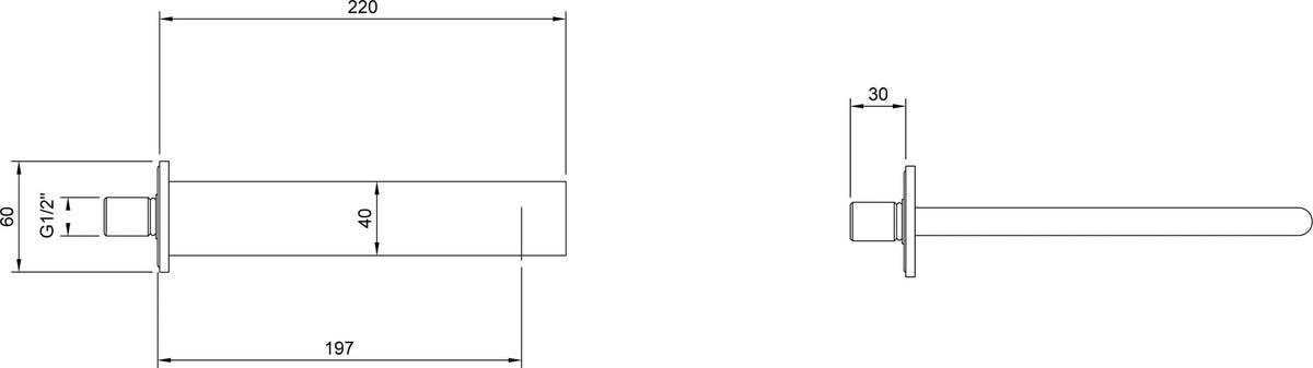 Villeroy & Boch Badewannenauslauf Dawn TVT106505151 – Rund, Chrom, Wandmontage, 220 mm