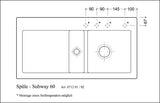 Villeroy & Boch Subway 60 Einbauspüle 1000x510mm Keramik Ebony CeramicPlus