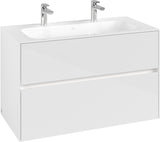 Villeroy & Boch Waschbeckenunterschrank Collaro C13900 in White Oak – 996 mm, 2 Auszüge, SoftClosing