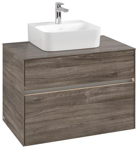 Villeroy & Boch Collaro Waschbeckenunterschrank 800 mm Stone Oak mit Beleuchtung & SoftClosing