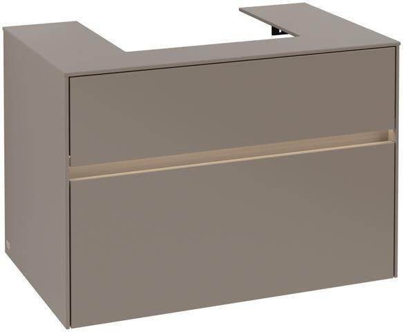 Villeroy & Boch Collaro Waschtischunterschrank 800 mm mit LED-Beleuchtung und 2 Auszügen in White Wood