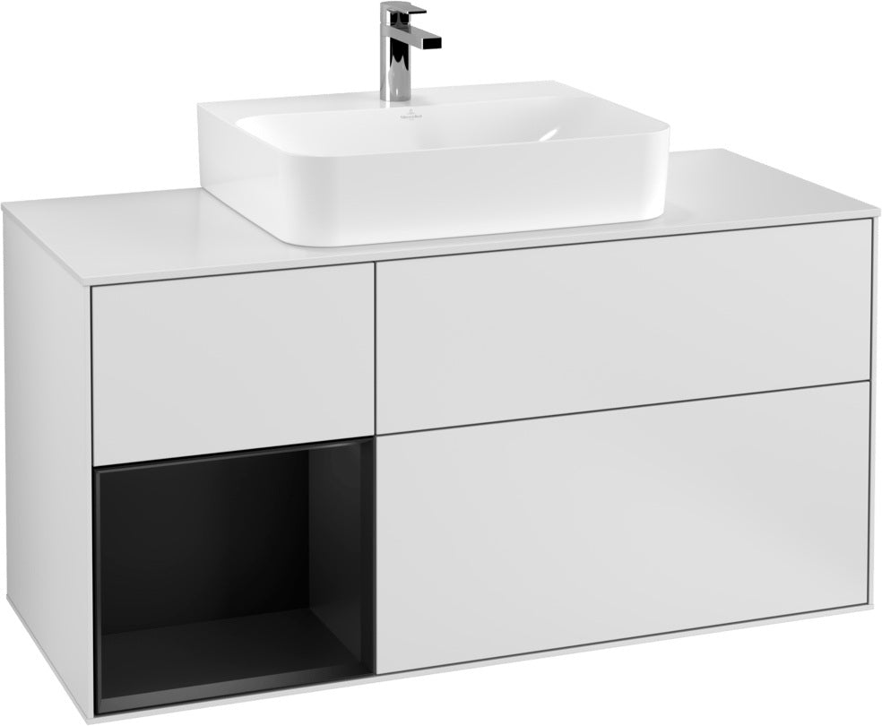 Villeroy & Boch Finion Waschtischunterschrank G161G 1200 mm Glossy White Lacquer mit LED-Beleuchtung