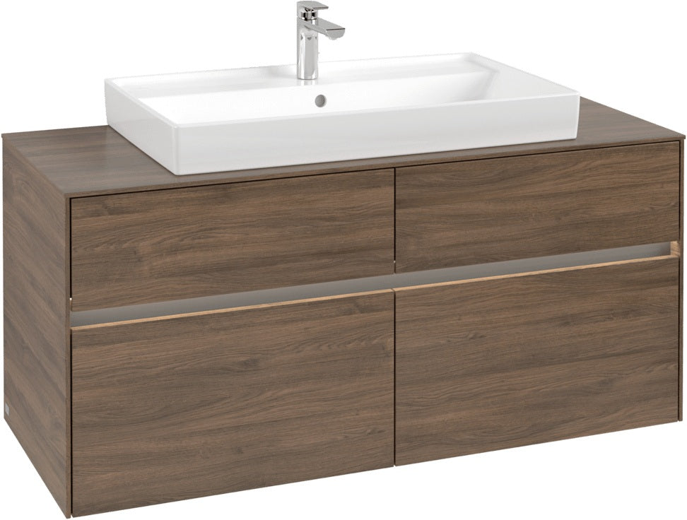 Villeroy & Boch Waschtischunterschrank Collaro C087 B0 Arizona Oak 1200 mm mit Beleuchtung und SoftClosing