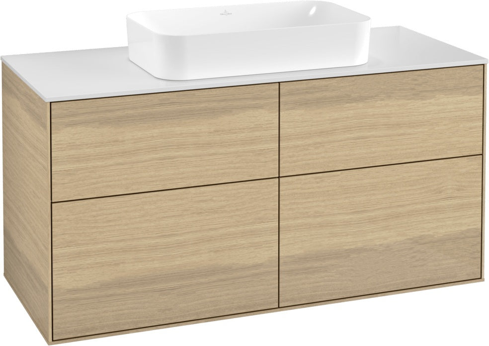 Villeroy & Boch Finion Waschtischunterschrank 1200 mm Glossy White Lacquer mit Beleuchtung und SoftClosing