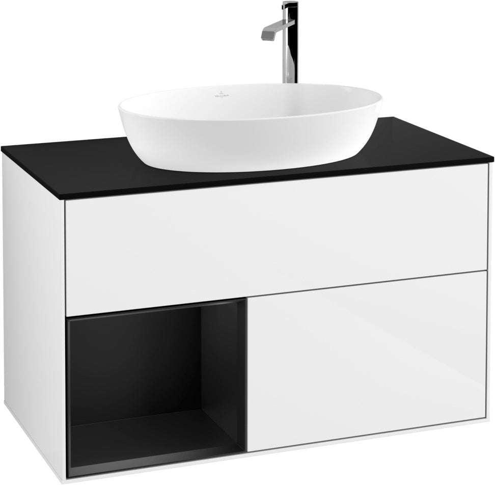 Villeroy & Boch Finion Waschbeckenunterschrank G892G 1000 mm Glossy White Lacquer mit Beleuchtung