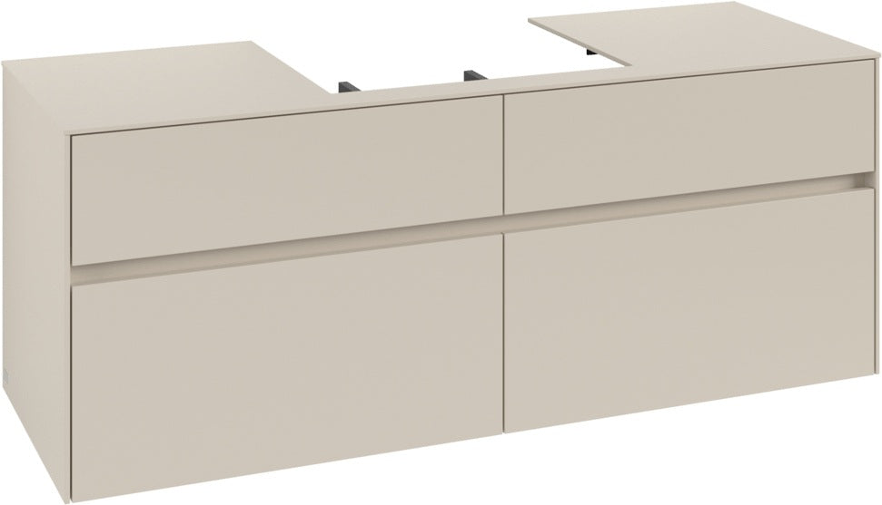 Villeroy & Boch Collaro Waschtischunterschrank 1400 mm Cashmere Grey mit Beleuchtung & SoftClosing