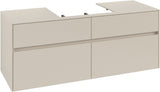 Villeroy & Boch Collaro Waschtischunterschrank 1400 mm Cashmere Grey mit Beleuchtung & SoftClosing