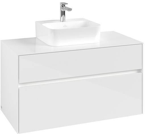 Villeroy & Boch Waschbeckenunterschrank Collaro C094B0 1000 mm Glossy White mit Beleuchtung