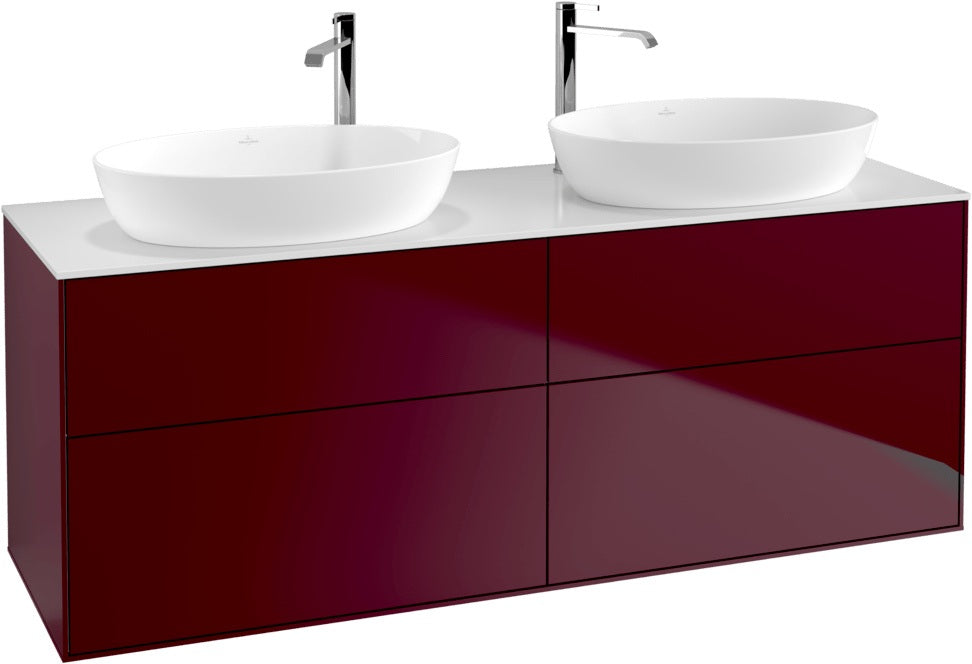Villeroy & Boch Finion Waschbeckenunterschrank 1600 mm Glossy White Lacquer mit Beleuchtung